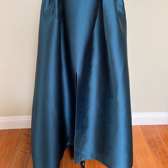 Sachin & Babi Ceri Deep Teal Beaded Belted Strapless Ball Gown Dress - Picture 10 of 13